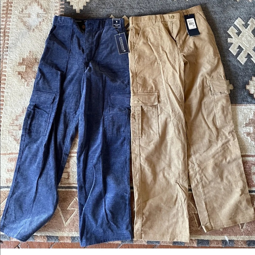 Lot Hartstrings&Kitestring corduroy adjustable waist boys pants size 14 NewTags